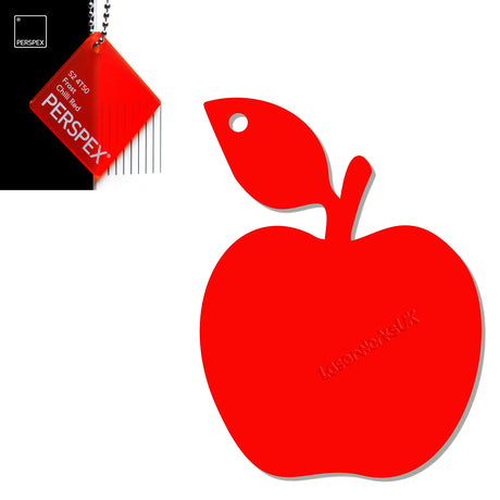 Acrylic Apple Keyring - Laserworksuk