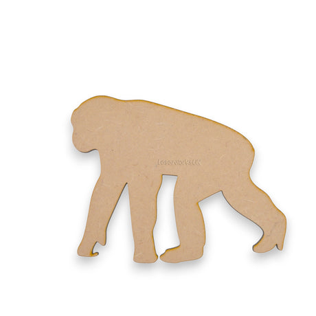 Wooden Chimpanzee - MDF Chimp Craft Shapes - LaserworksUK
