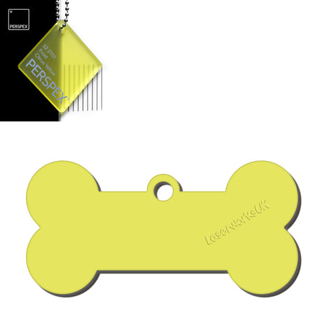 Acrylic Dog Bone Keyring - Multi Colours Blank Tags - Laserworksuk