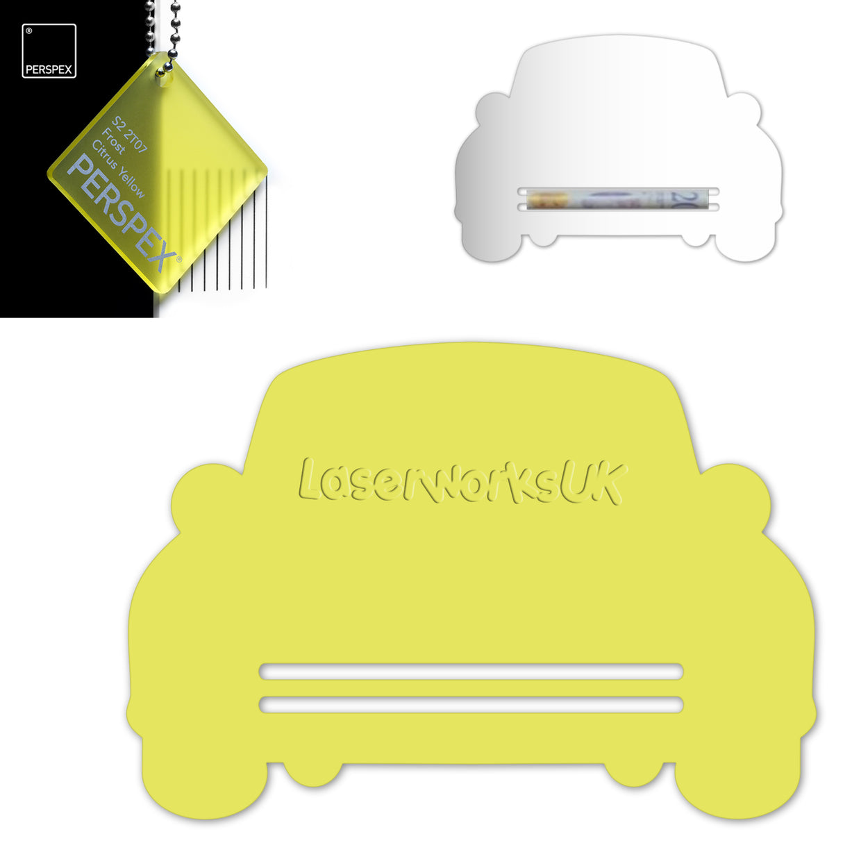 Acrylic Wedding Car Gift Money Holder Blanks - Laserworksuk