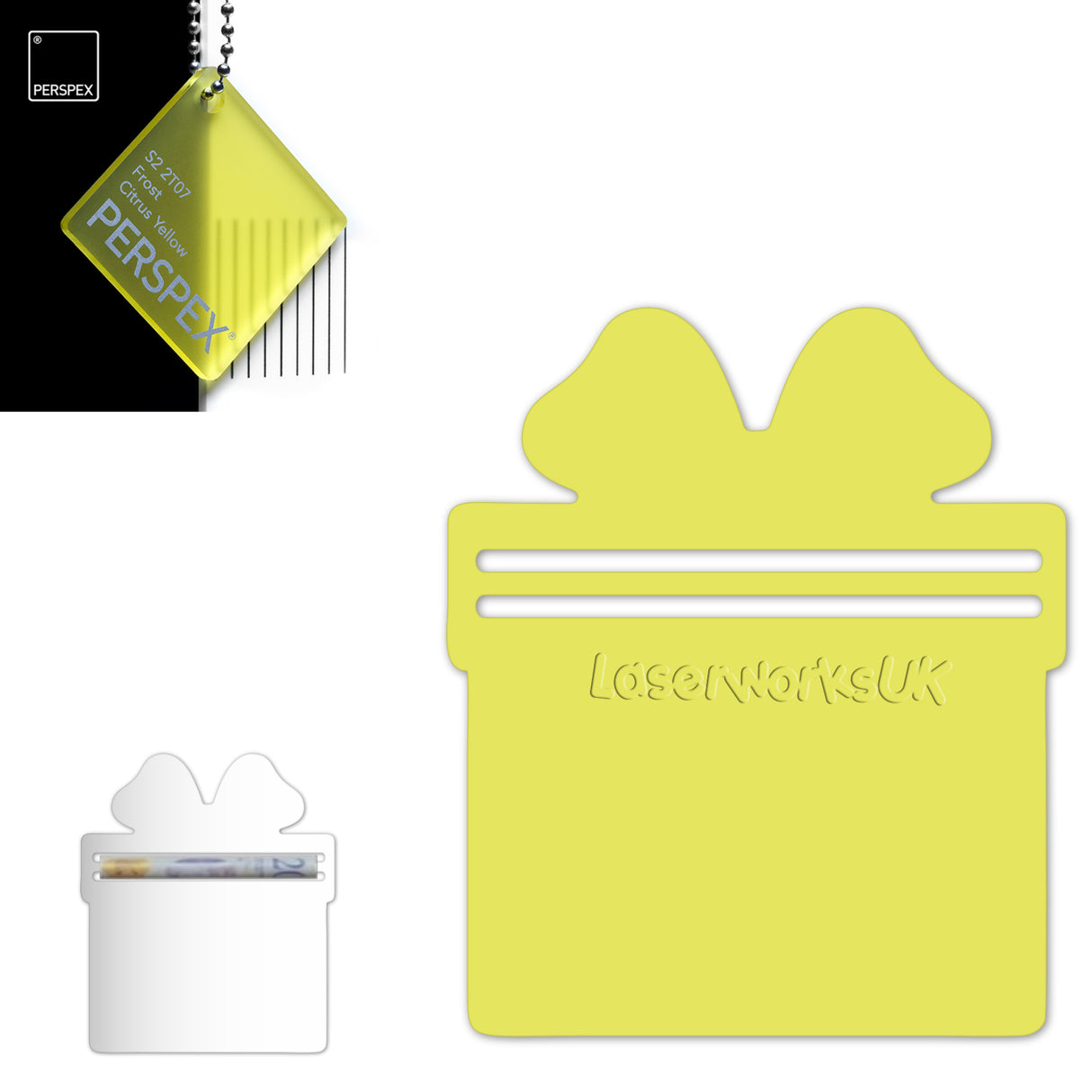 Acrylic Present Money Holder (Pack of 5) - Laserworksuk