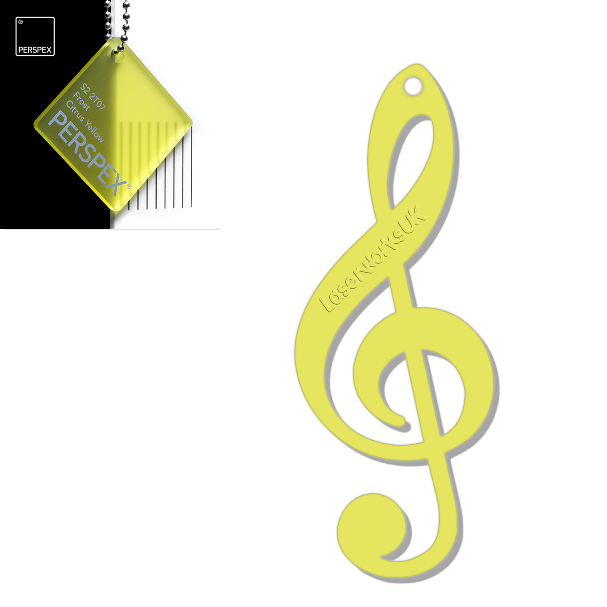 Acrylic Treble Clef Keyring - Music Student Gifts - Laserworksuk