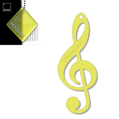 Acrylic Treble Clef Keyring - Music Student Gifts - Laserworksuk