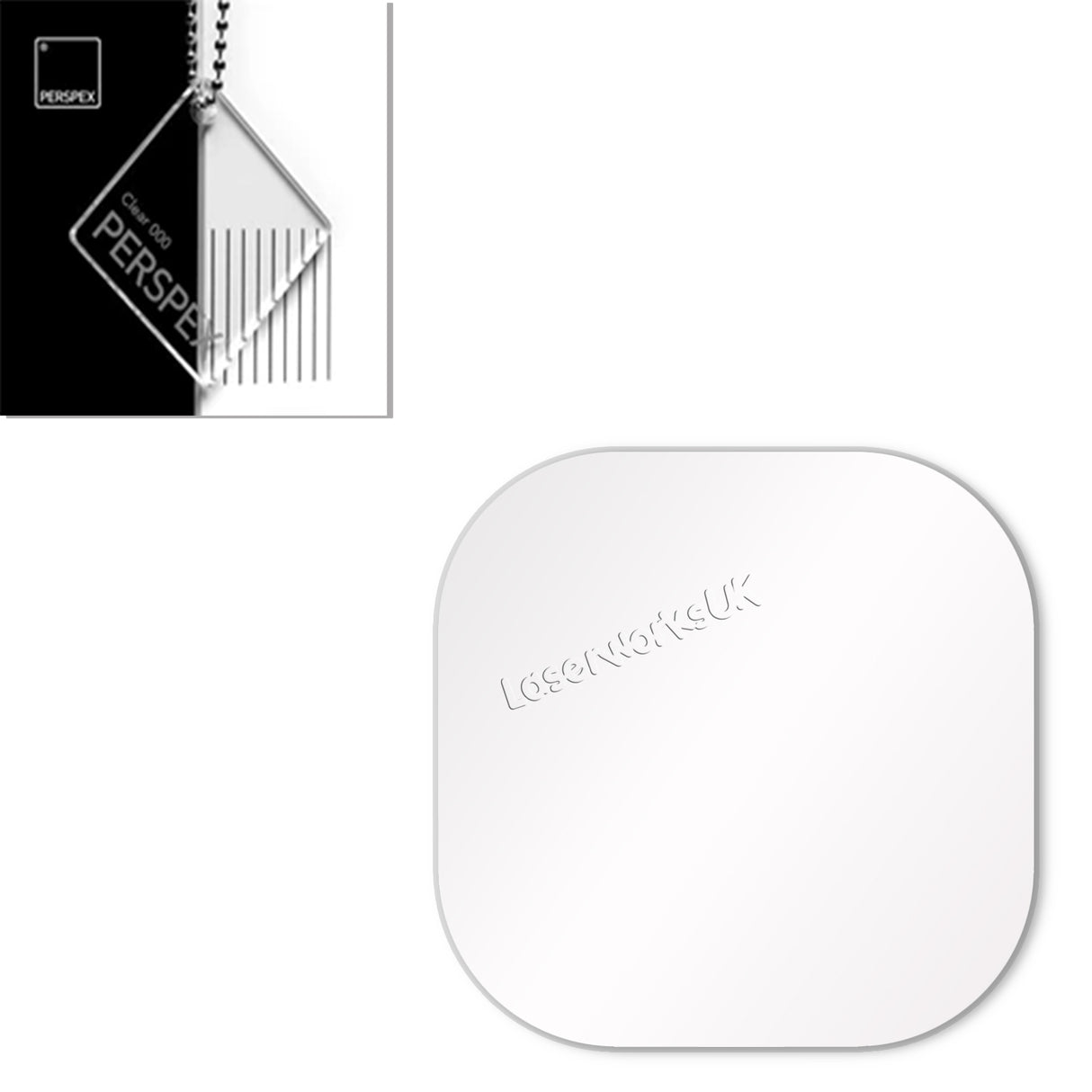 Acrylic Coasters - Square Blanks - (7.5cm Pack of 5) - Laserworksuk