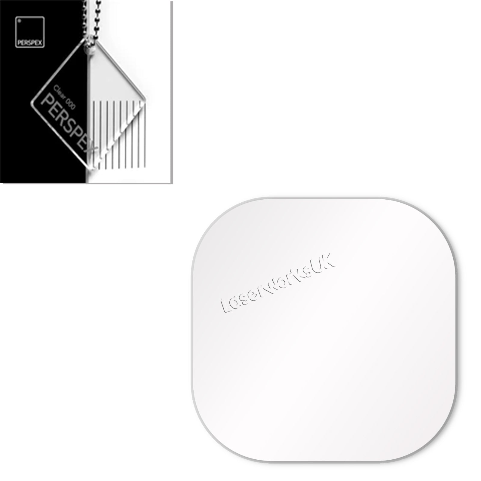 Acrylic Coasters - Square Blanks - (7.5cm Pack of 5) - Laserworksuk