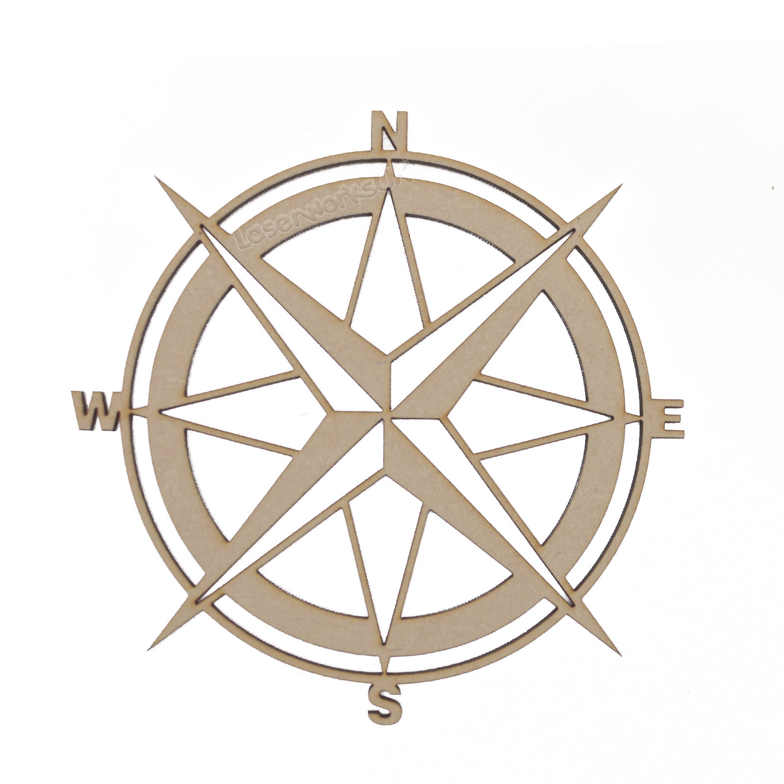 Wooden Compass Craft Shapes - Ships Boat Compass Wheel - LaserworksUK