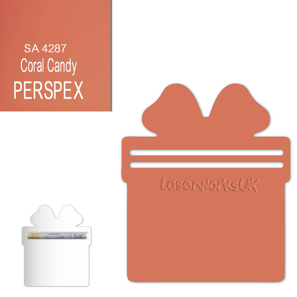 Acrylic Present Money Holder (Pack of 5) - Laserworksuk