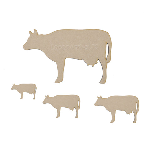 Wooden Cow MDF Craft Shapes - LaserworksUK