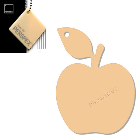 Acrylic Apple Keyring - Laserworksuk