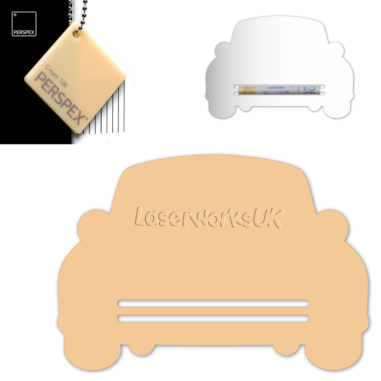 Acrylic Wedding Car Gift Money Holder Blanks - Laserworksuk
