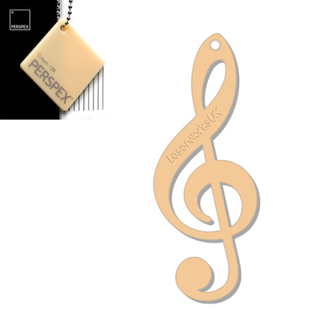 Acrylic Treble Clef Keyring - Music Student Gifts - Laserworksuk