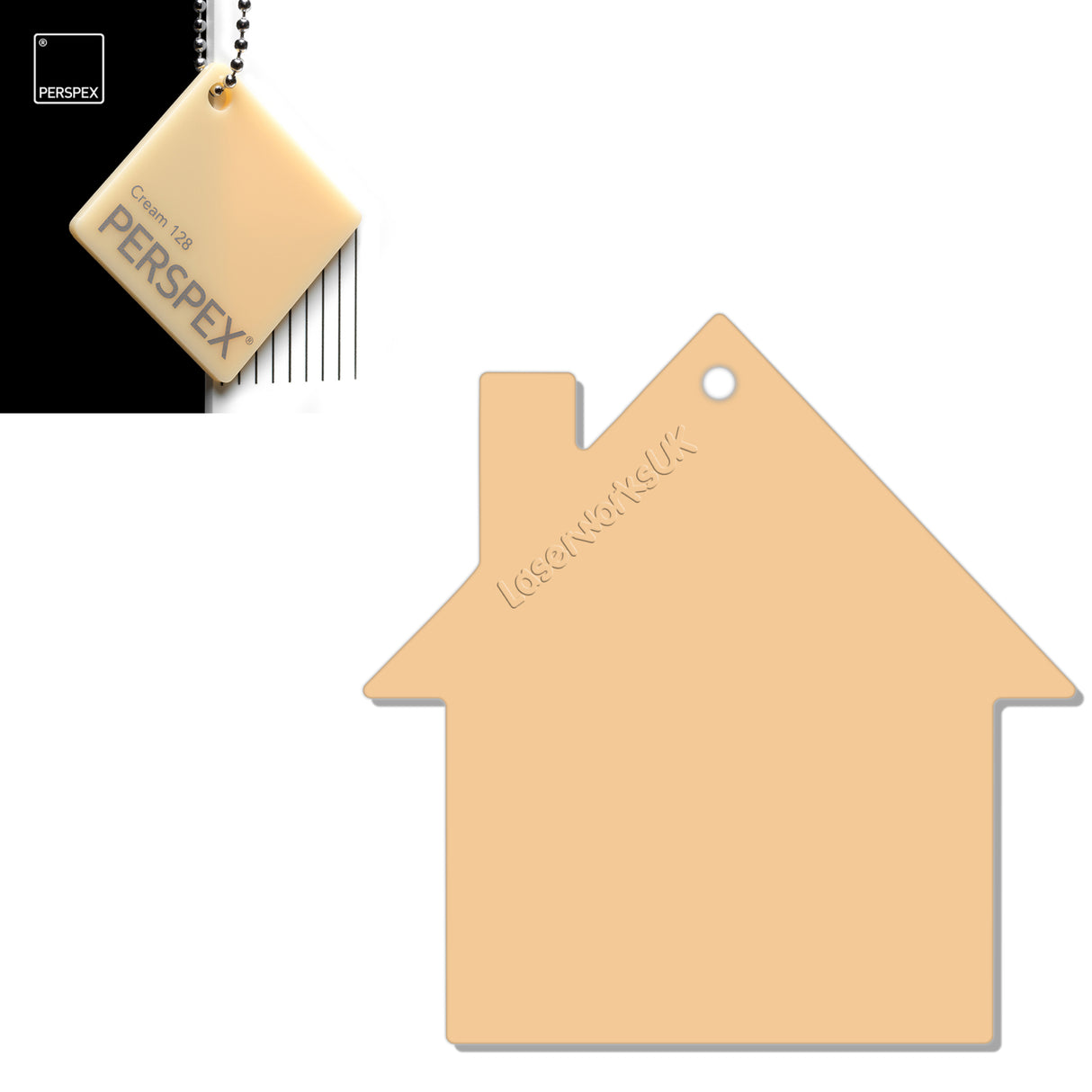 Acrylic New Home Keyring - Acrylic House Blank - Laserworksuk