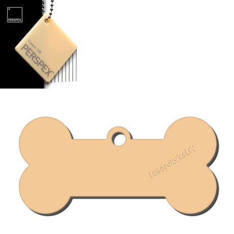 Acrylic Dog Bone Keyring - Multi Colours Blank Tags - Laserworksuk