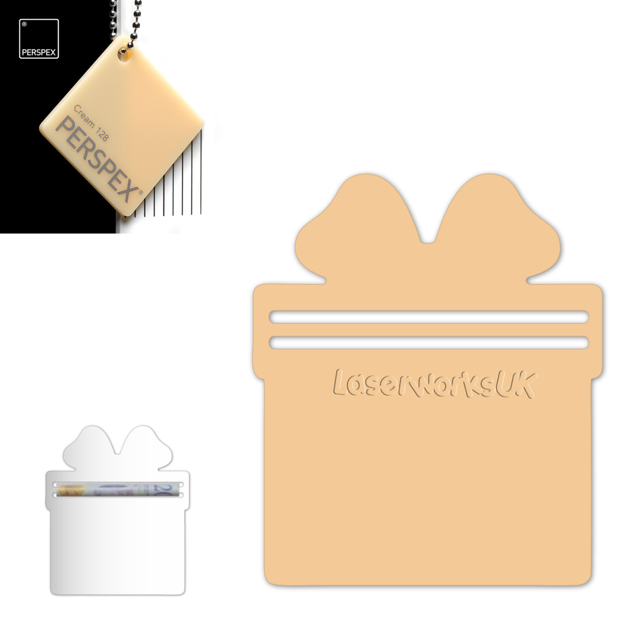 Acrylic Present Money Holder (Pack of 5) - Laserworksuk