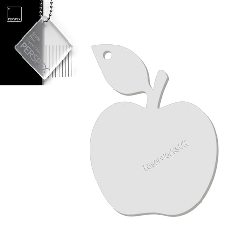 Acrylic Apple Keyring - Laserworksuk