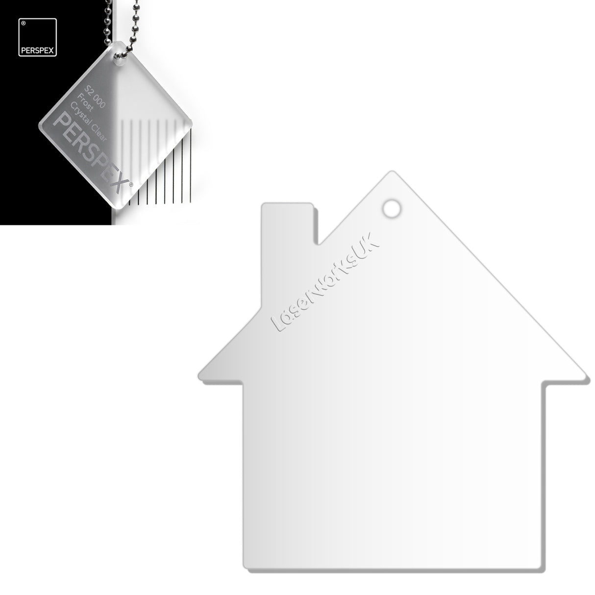 Acrylic New Home Keyring - Acrylic House Blank - Laserworksuk