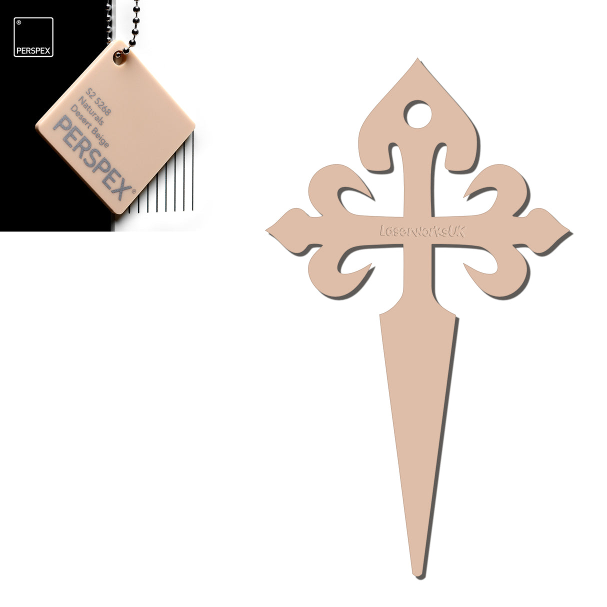 Camino de Santiago - St James Cross Keyring - Laserworksuk