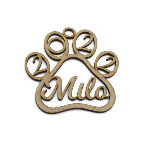 Personalised Dog Paw Christmas Bauble - Xmas Tree Decorations - LaserworksUK