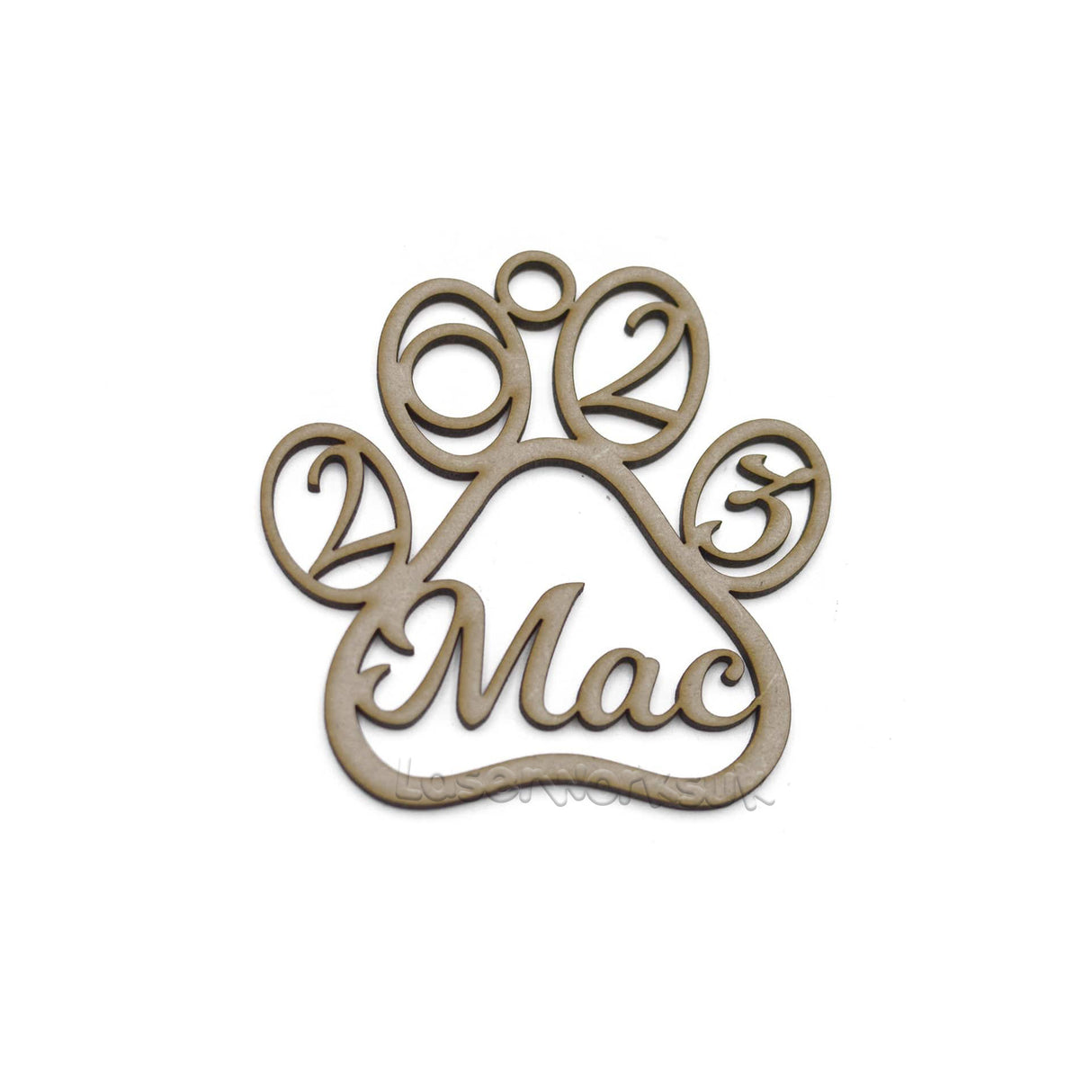 Personalised Dog Paw Christmas Bauble - Xmas Tree Decorations - LaserworksUK