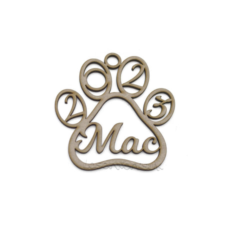 Personalised Dog Paw Christmas Bauble - Xmas Tree Decorations - LaserworksUK