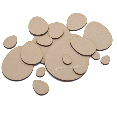 Wooden Easter Eggs Craft Shapes to Decorate - LaserworksUK