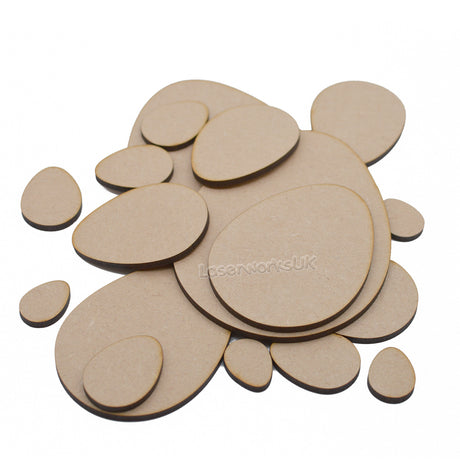 Wooden Easter Eggs Craft Shapes to Decorate - LaserworksUK