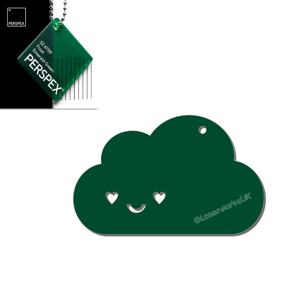 Custom Kawaii Happy Cloud Acrylic Keyring – 40+ Colours Available