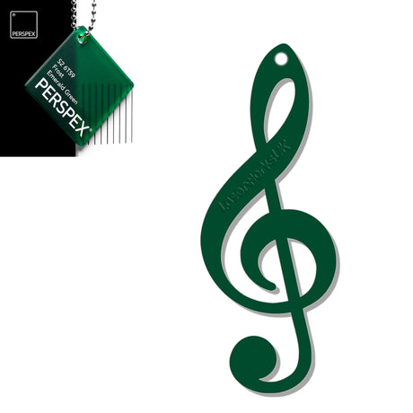 Acrylic Treble Clef Keyring - Music Student Gifts - Laserworksuk