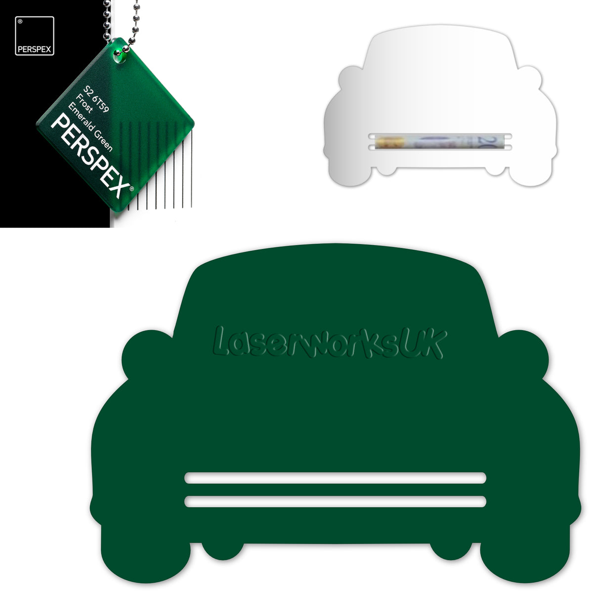 Acrylic Wedding Car Gift Money Holder Blanks - Laserworksuk