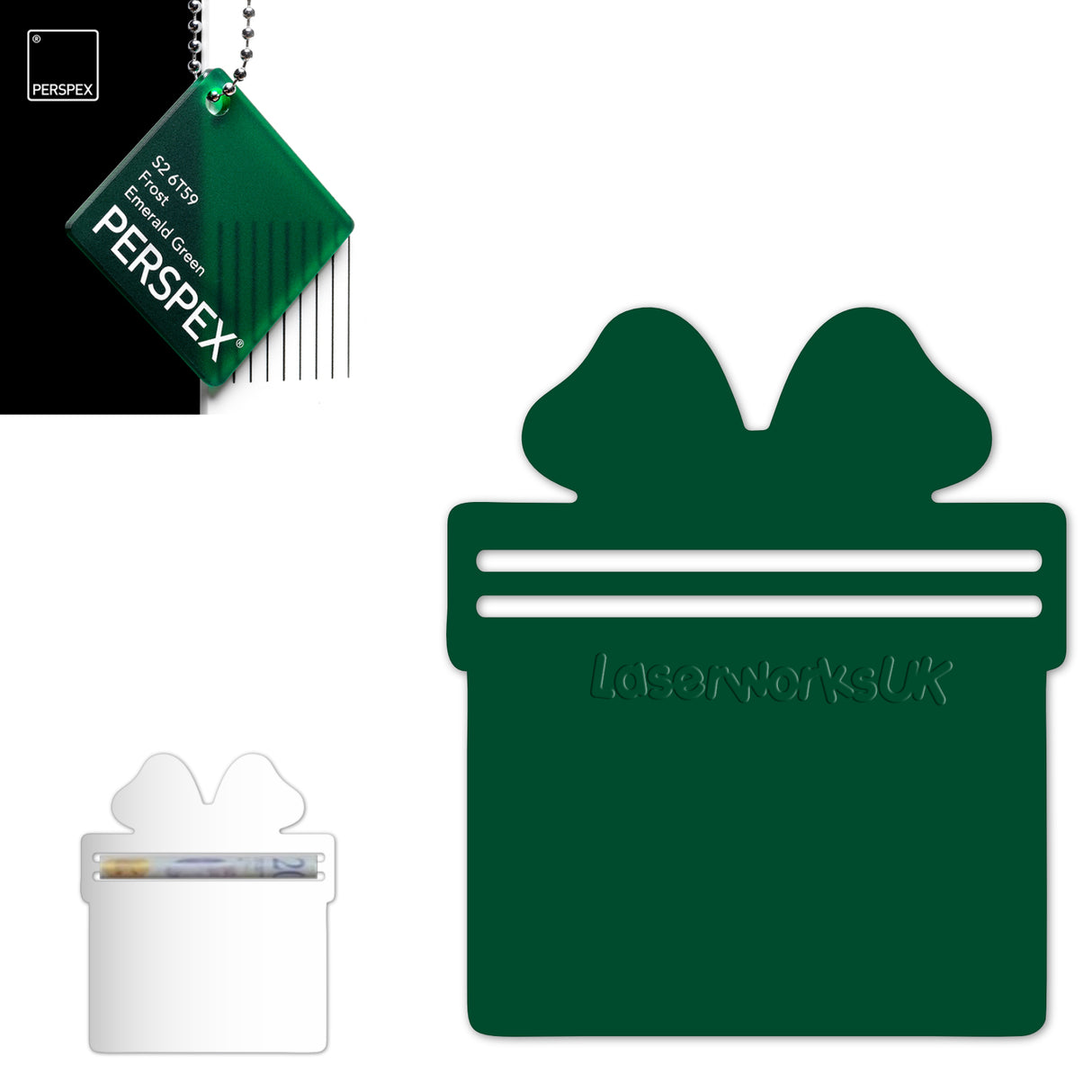 Acrylic Present Money Holder (Pack of 5) - Laserworksuk