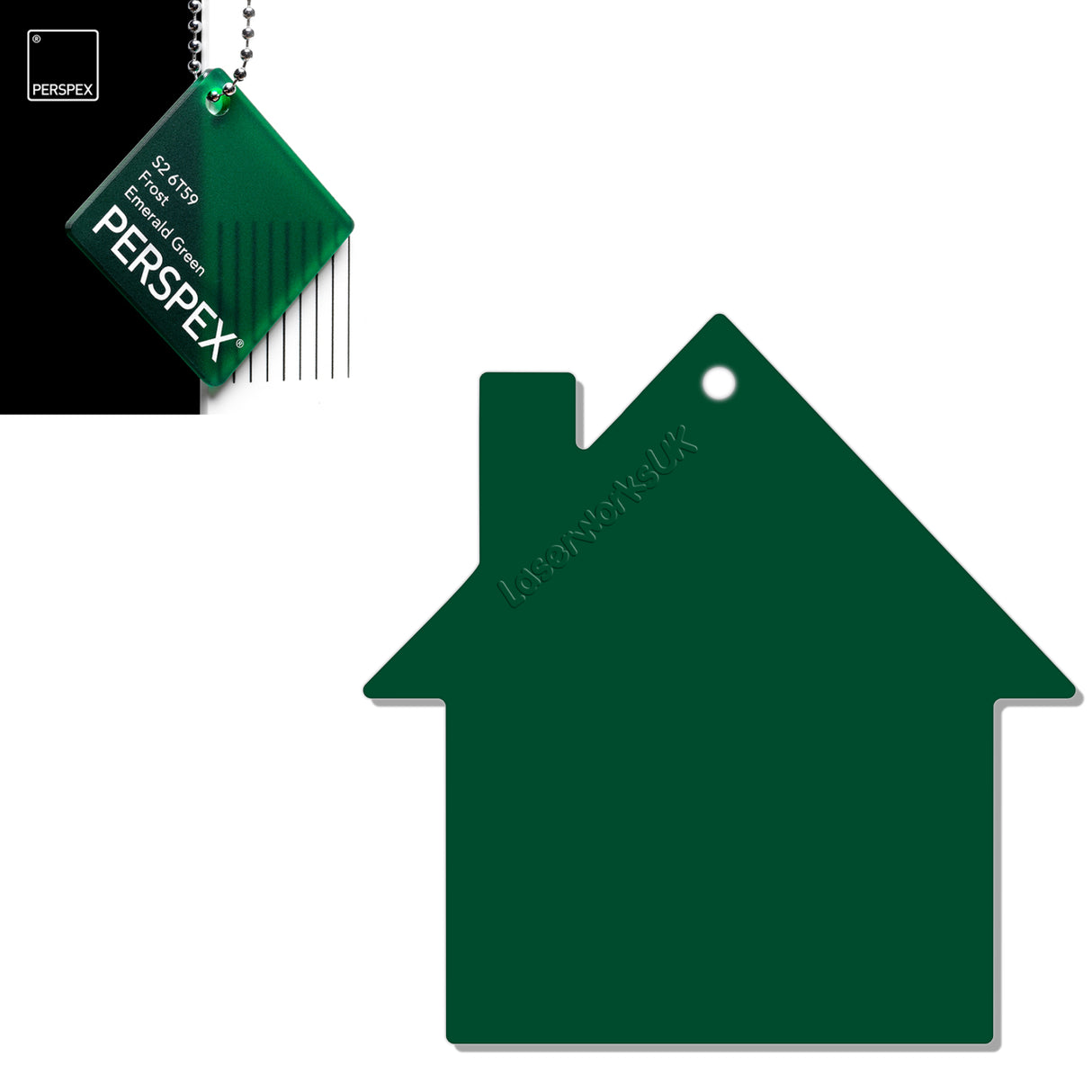 Acrylic New Home Keyring - Acrylic House Blank - Laserworksuk