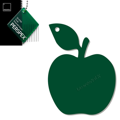 Acrylic Apple Keyring - Laserworksuk