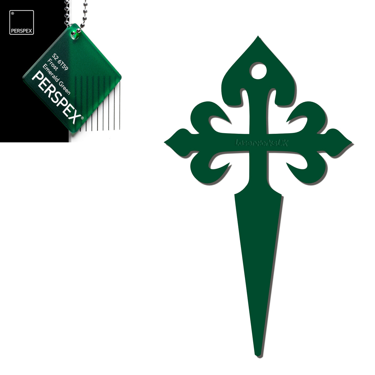 Camino de Santiago - St James Cross Keyring - Laserworksuk