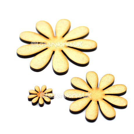 Wooden Daisy Flower Shapes For Crafts - LaserworksUK