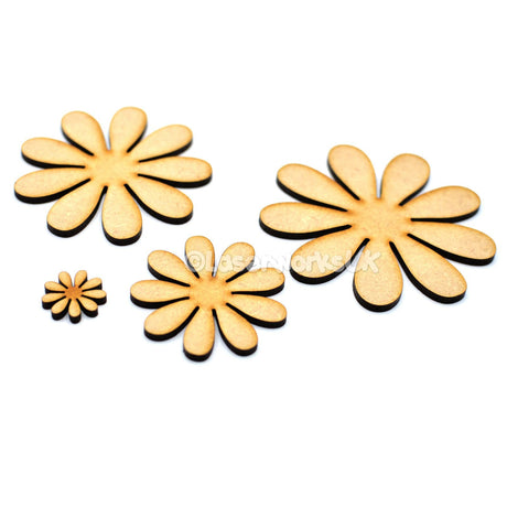 Wooden Daisy Flower Shapes For Crafts - LaserworksUK