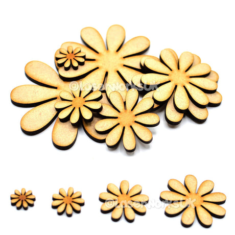 Wooden Daisy Flower Shapes For Crafts - LaserworksUK