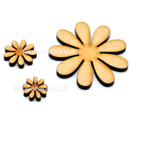 Wooden Daisy Flower Shapes For Crafts - LaserworksUK