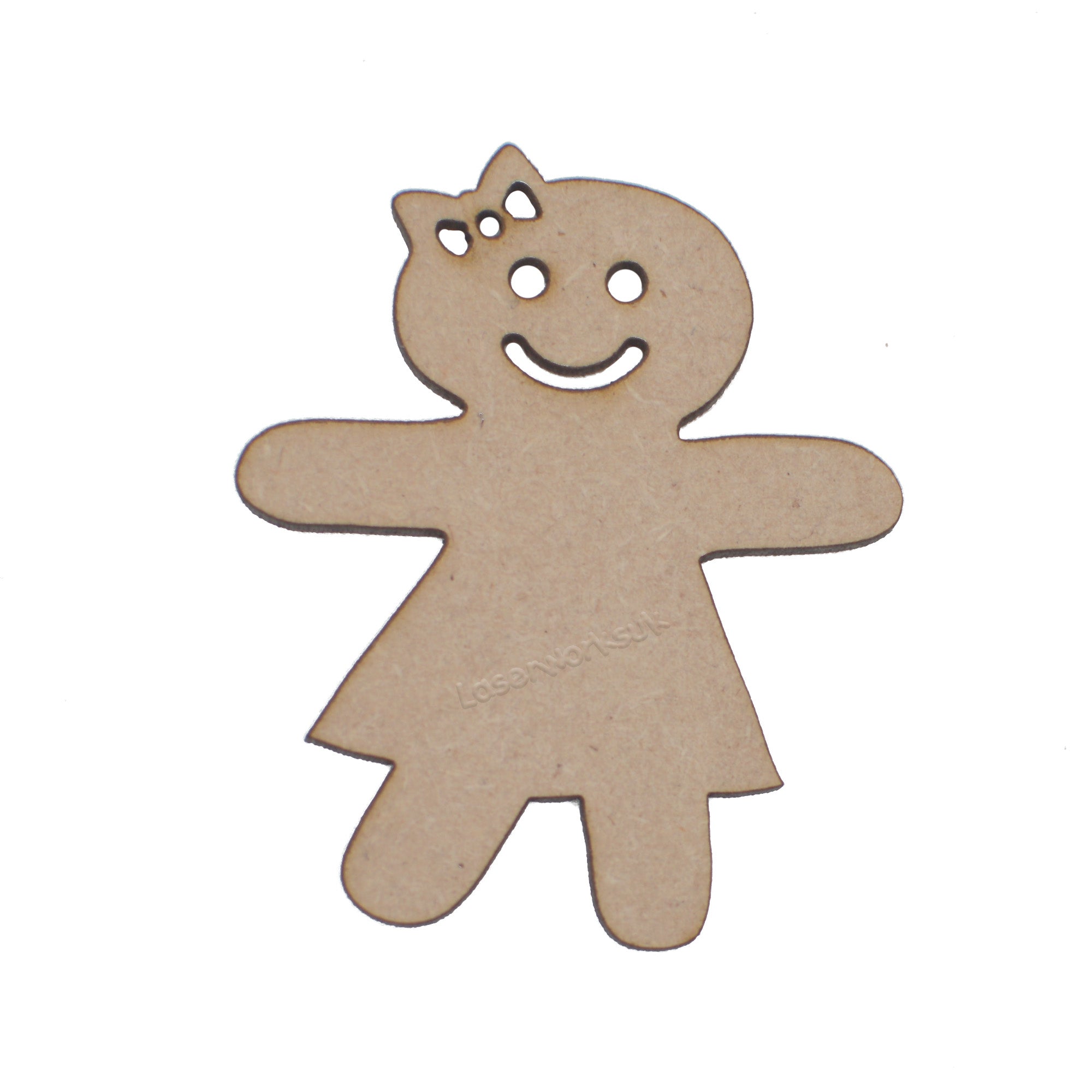 Wooden Gingerbread Man - Craft Shapes - LaserworksUK