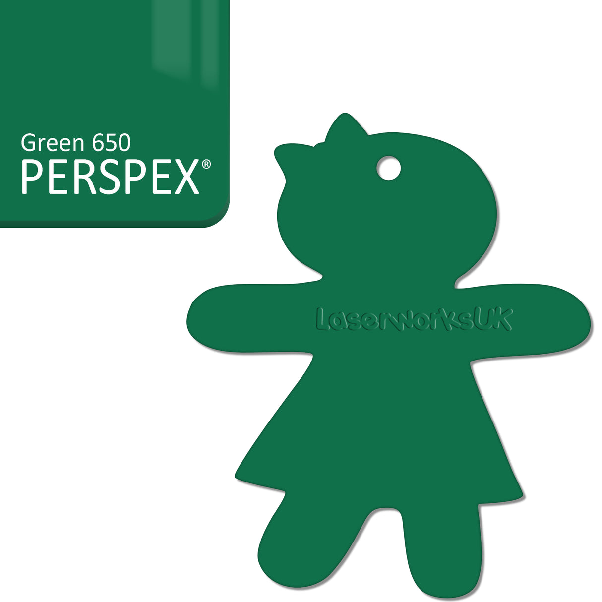 Acrylic Christmas Gingerbread Girl Decorations (Pack of 12) - Laserworksuk