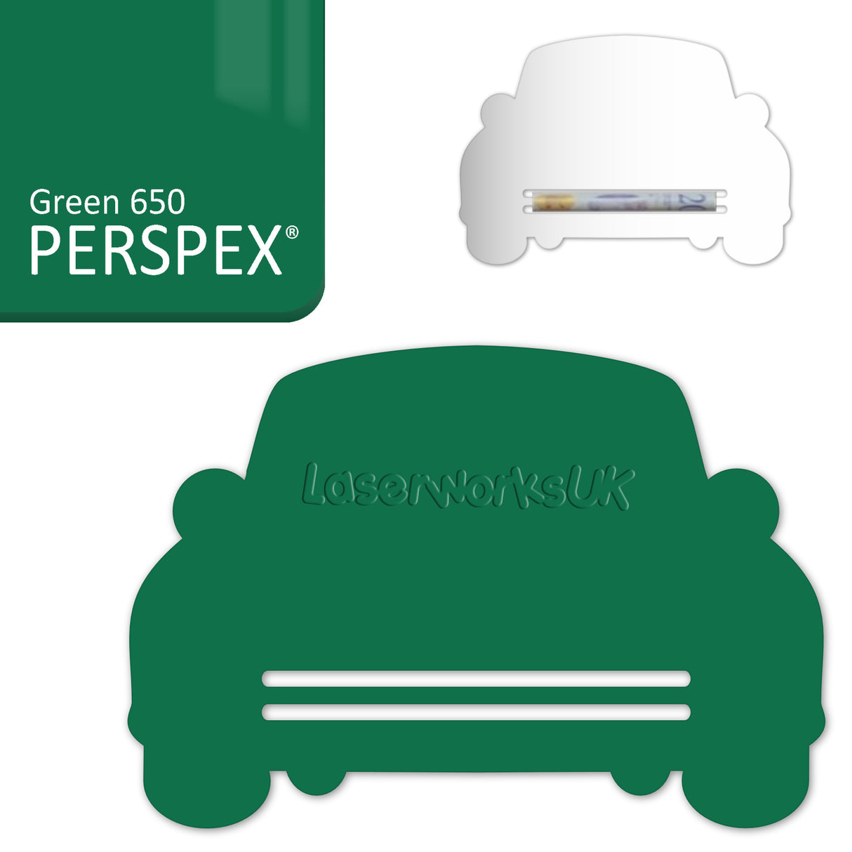 Acrylic Wedding Car Gift Money Holder Blanks - Laserworksuk