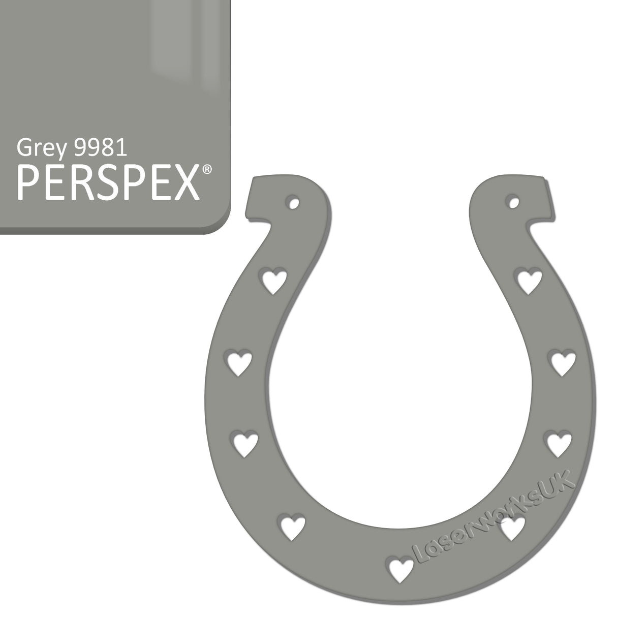 Acrylic Wedding Horseshoe With Hearts Cut Out Border - Laserworksuk