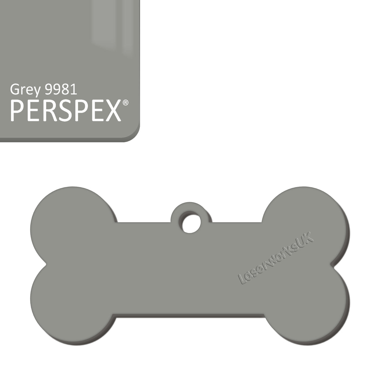 Acrylic Dog Bone Keyring - Multi Colours Blank Tags - Laserworksuk