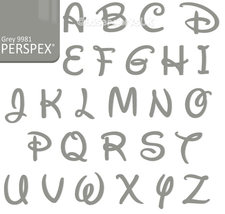 Acrylic Letters - 4cm High - Disney Font Perspex Letters & Numbers - 40 Colours - Laserworksuk