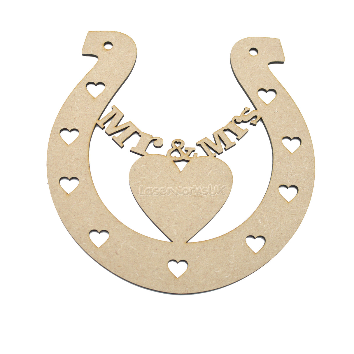 Mr & Mrs Horseshoe | Bride Wedding Gift - LaserworksUK