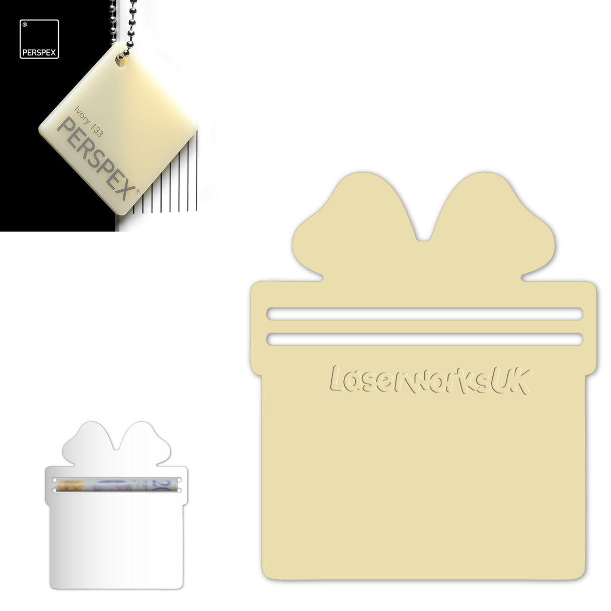 Acrylic Present Money Holder (Pack of 5) - Laserworksuk