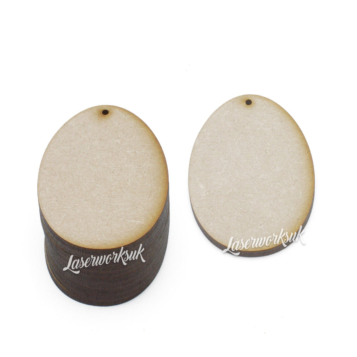 12 Easter Egg Craft Shapes - MDF Wooden Eggs - Tags - Embellishments - LaserworksUK