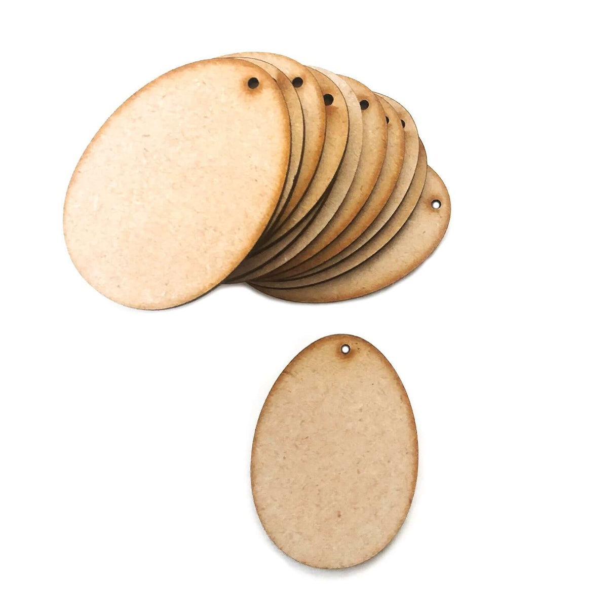 12 Easter Egg Craft Shapes - MDF Wooden Eggs - Tags - Embellishments - LaserworksUK