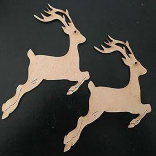3 x Wooden Mdf Christmas Reindeer Shapes - LaserworksUK