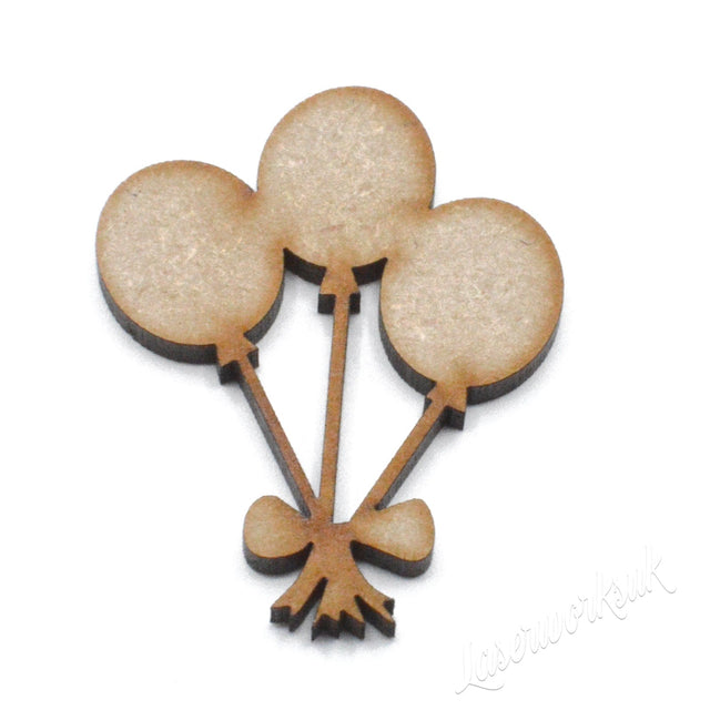 12 x Wooden MDF Birthday Balloon Craft Shapes - LaserworksUK