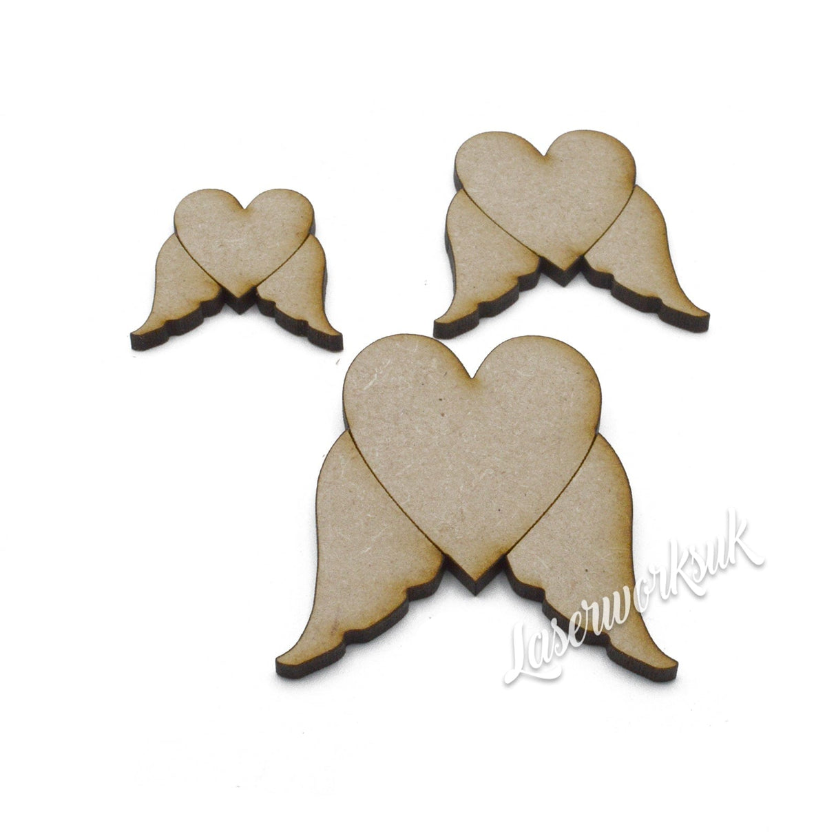 Angel wings Hearts | MDF Craft Shapes - LaserworksUK